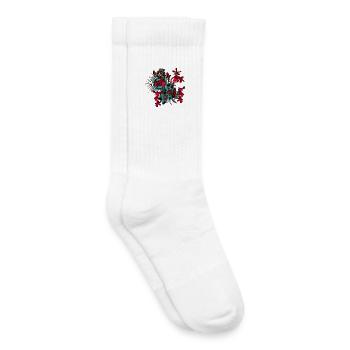 Spring Flowers Red Spring Pattern - Kids Tennis Socks - white - Right