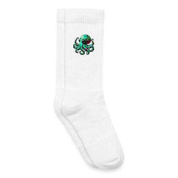 Pieuvre - Chaussettes de tennis bio enfant - blanc - Droite