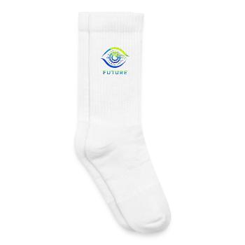 Conception futuriste de la technologie du cercle - Chaussettes de tennis bio enfant - blanc - Droite