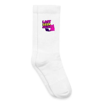 Last seen online: Meme-Design mit genervter Katze - Kinder Tennissocken - Weiß - Rechts