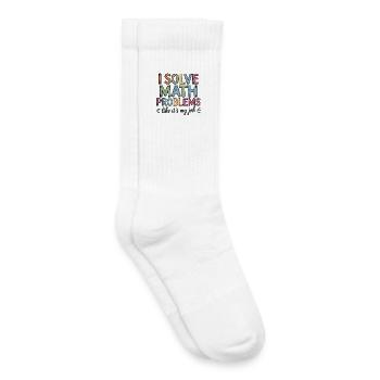 Je résous les problèmes de mathématiques comme un professeur de mathématiques - Chaussettes de tennis bio enfant - blanc - Droite