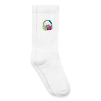 Lebendiges abstraktes Kopfhörerdesign - Kinder Tennissocken - Weiß - Rechts