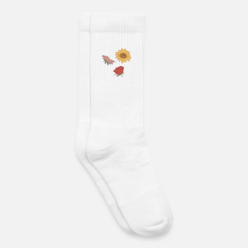 Blumen - Kinder Tennissocken - Weiß