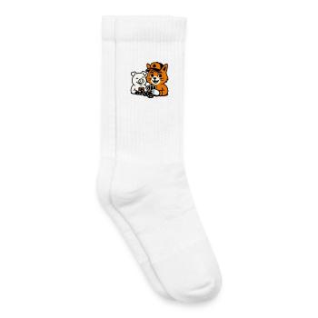 Poker Cat - Kinder Tennissocken - Weiß - Rechts