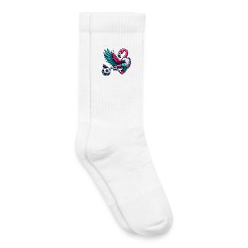 Flamingo Fußballer 11 Akrobatik Kick - Kinder Tennissocken - Weiß - Rechts