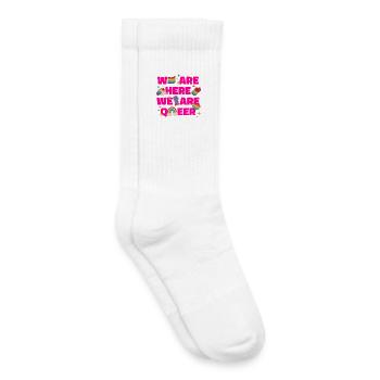 Déclaration rose de la fierté queer - Chaussettes de tennis bio enfant - blanc - Droite