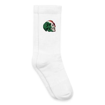 Italienische Flaggenschädel-Illustration - Kinder Tennissocken - Weiß - Rechts