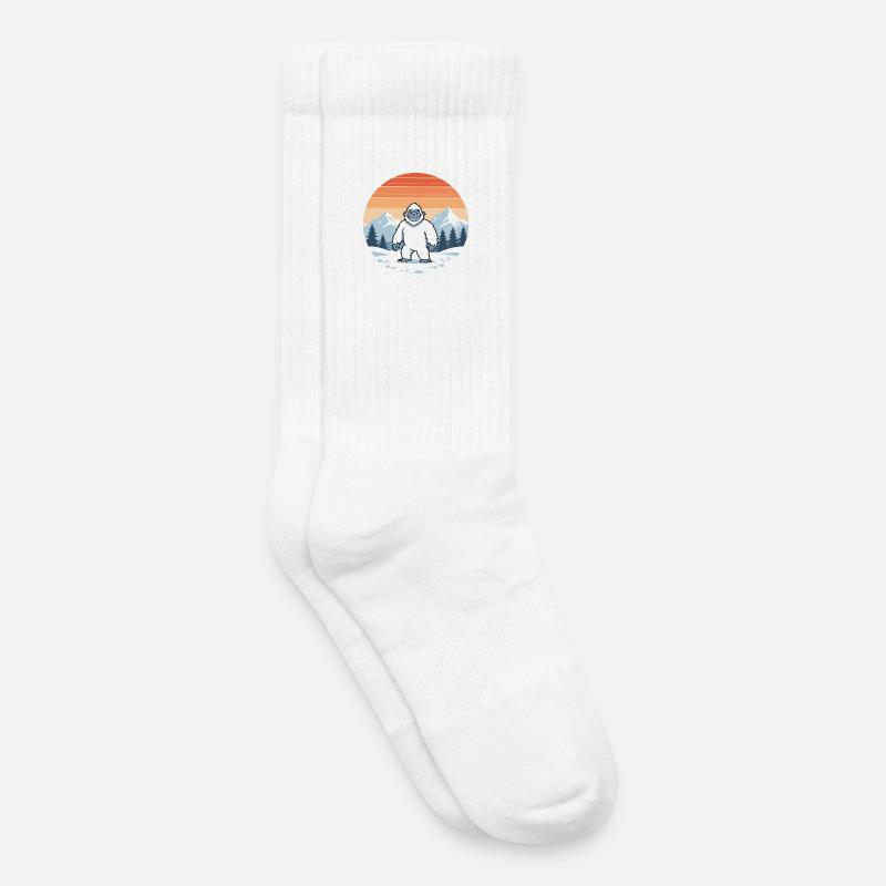 Winter-Yeti am Eispanorama - Kinder Tennissocken - Weiß