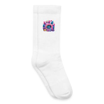 Bär im Donut-Traum Neonwald - Kinder Tennissocken - Weiß - Rechts