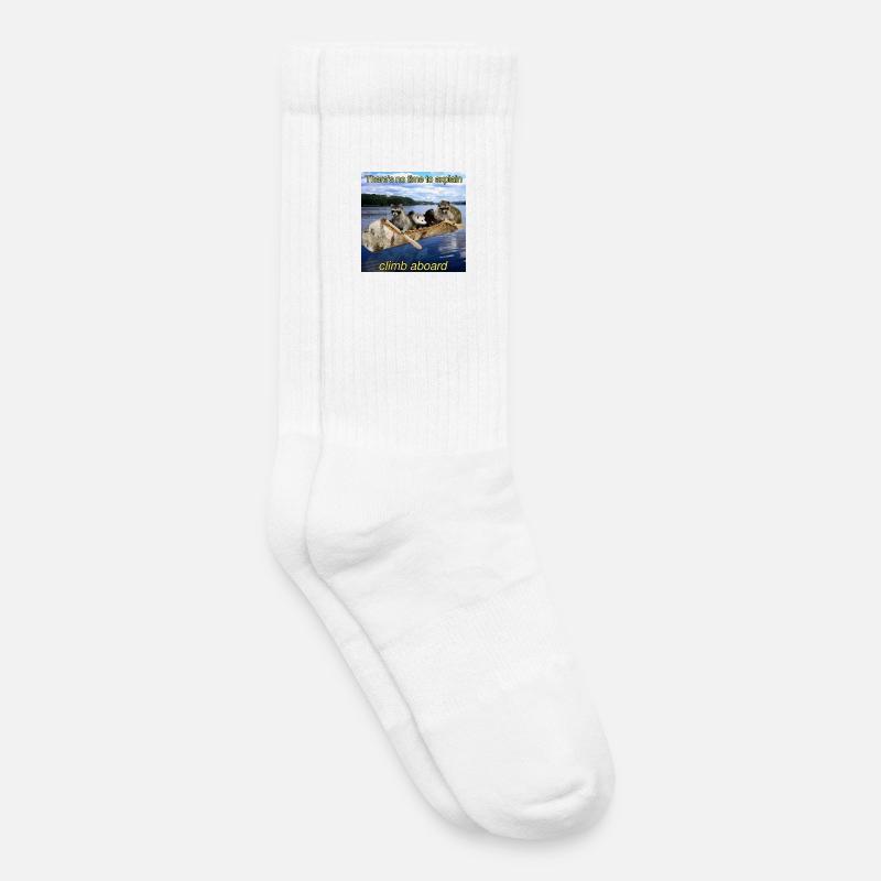 Waschbären-Flussrettungsboot - Kinder Tennissocken - Weiß