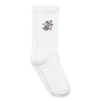 Kolibri in verschiedene Perspektiven, Mandelblüten - Kinder Tennissocken - Weiß - Rechts