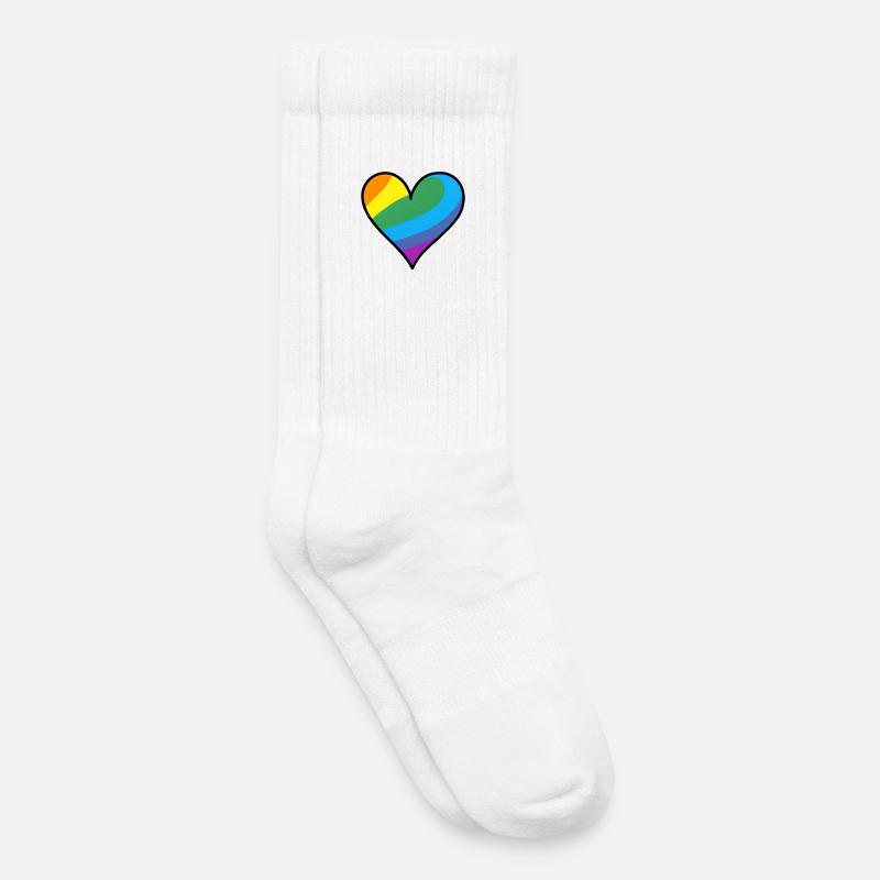 Regenbogenherz Pride Print - Kinder Tennissocken - Weiß