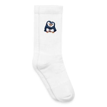 Amitié câline des manchots - Chaussettes de tennis bio enfant - blanc - Droite