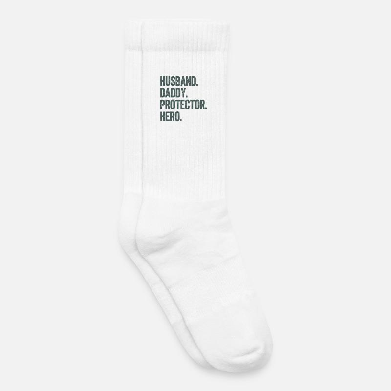 Husband Daddy Protector Hero - Kinder Tennissocken - Weiß