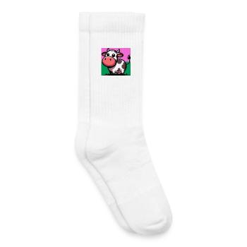 vache - Chaussettes de tennis bio enfant - blanc - Droite