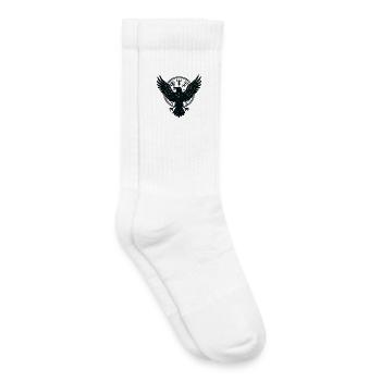 Corbeau Noir dans le Cercle Runique - Chaussettes de tennis bio enfant - blanc - Droite
