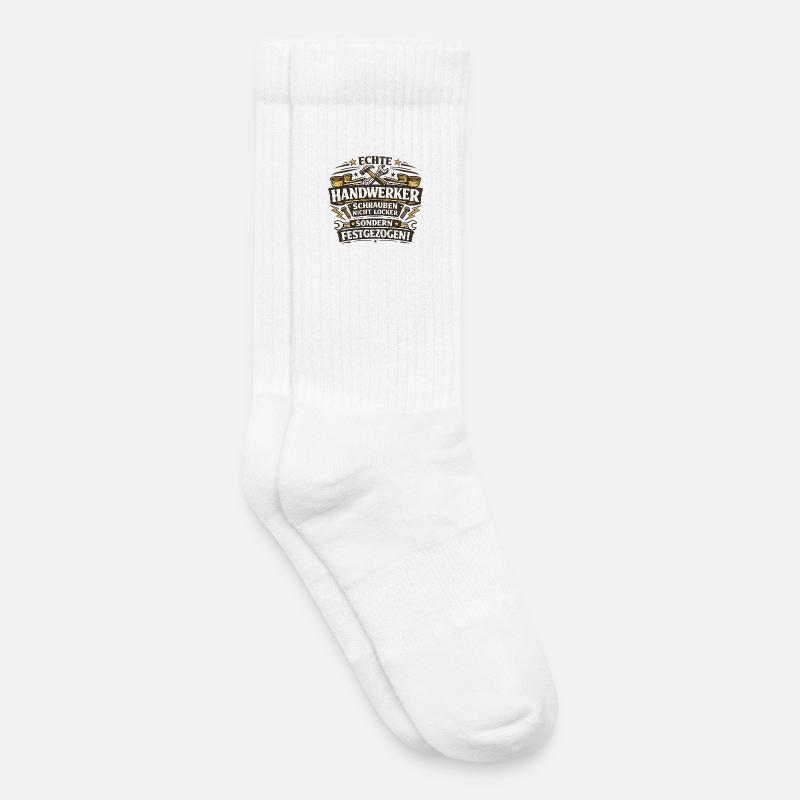 Echte Handwerker Schrauben Festgezogen - Kinder Tennissocken - Weiß