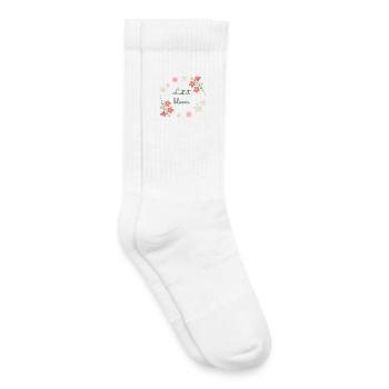 It smells of spring, delicate daisy illustration - Kids Tennis Socks - white - Right