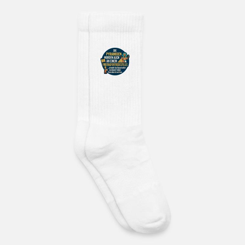 Pyramiden Freitag Feierabend Spruch - Kinder Tennissocken - Weiß