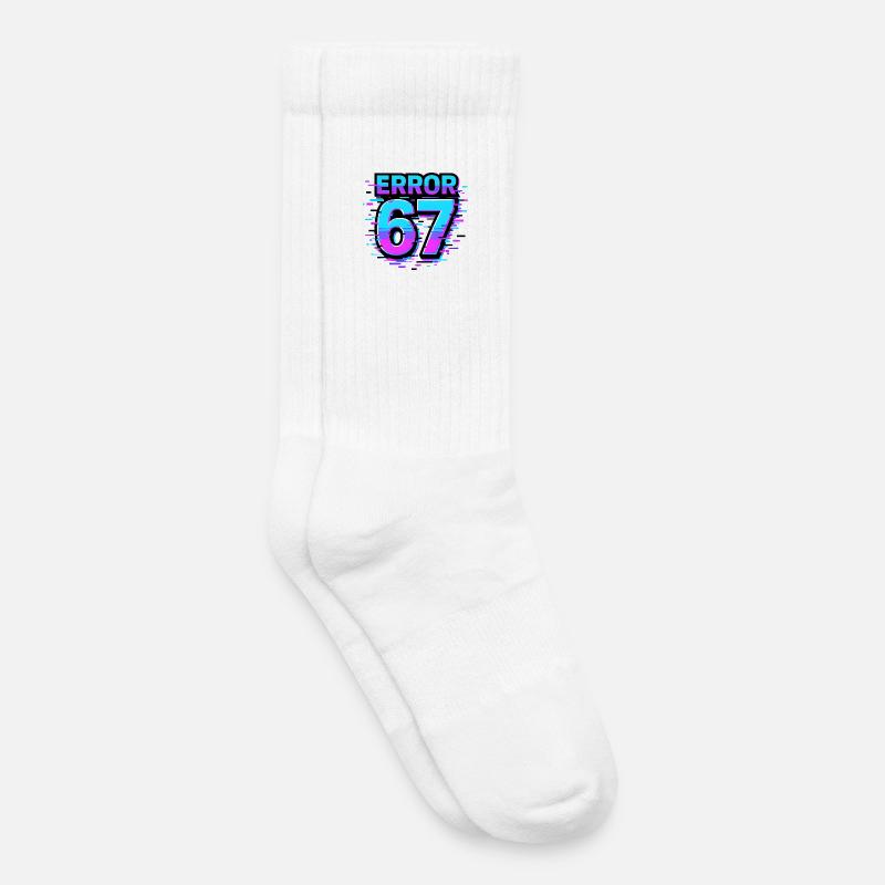 Error 67 Six Seven Glitch Cyber Meme Geschenkidee - Kinder Tennissocken - Weiß