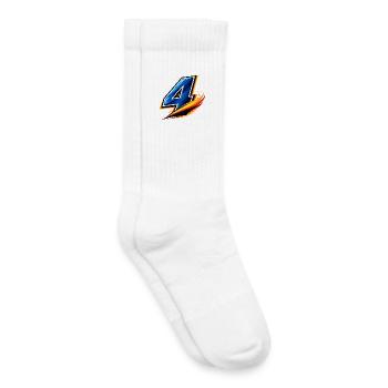 Nummer 4 Fußball Shirt Verteidiger Team - Kinder Tennissocken - Weiß - Rechts