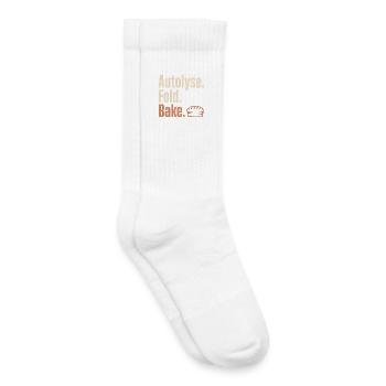 Autolyse Fold Bake Pie Typography - Kids Tennis Socks - white - Right
