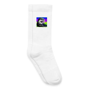loutre - Chaussettes de tennis bio enfant - blanc - Droite