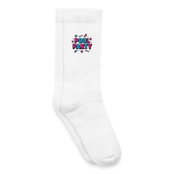 Lettrage des fêtes à la piscine des années 90 - Chaussettes de tennis bio enfant - blanc - Droite