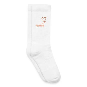 Name Patrik - Kinder Tennissocken - Weiß - Rechts