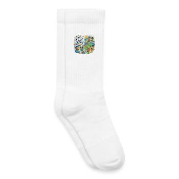 Soccer Players Fun Teams Worldwide Color Explosion - Kids Tennis Socks - white - Right