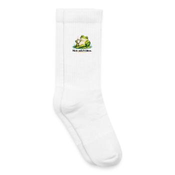 Frosch mit Kaffee – Nicht mein Problem - Kinder Tennissocken - Weiß - Rechts