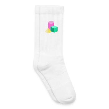 Pastel Geometry Color Blocks - Kids Tennis Socks - white - Right