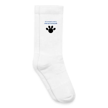 à_la_maison-_-c'est_le_chien_qui_commande - Chaussettes de tennis bio enfant - blanc - Droite