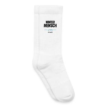 Wintermensch zu 100% Ich warte - Kinder Tennissocken - Weiß - Rechts