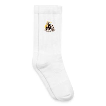 Wheelchair Racing Watercolor Splash - Kids Tennis Socks - white - Right