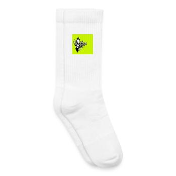 Neon Yellow Skeleton Necklace - Kids Tennis Socks - white - Right