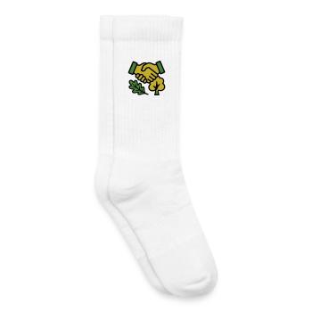 Poignée de main Logo de la Forêt Naturelle - Chaussettes de tennis bio enfant - blanc - Droite