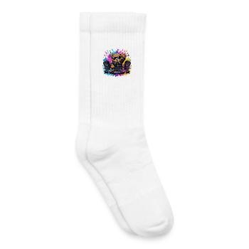 Teddy Bear DJ Neon Splash - Chaussettes de tennis bio enfant - blanc - Droite