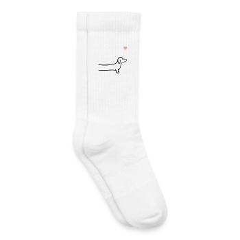 Dackel Herz Hunde - Kinder Tennissocken - Weiß - Rechts