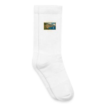 Portugal Funchal Vintage Reisemarke - Kinder Tennissocken - Weiß - Rechts