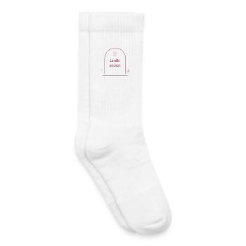 Secret Garden — Minimalist floral - Kids Tennis Socks - white - Right