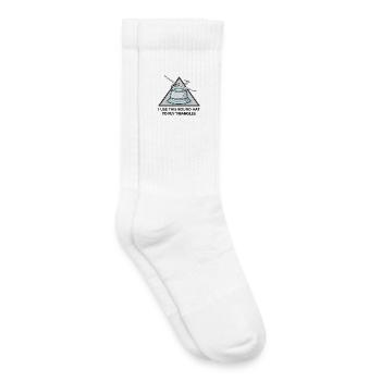 Round Hat Flies Triangles V3 - Kids Tennis Socks - white - Right
