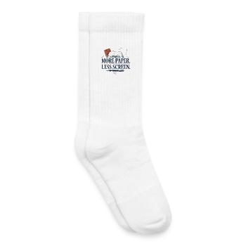 More Paper Less Screen - Kids Tennis Socks - white - Right