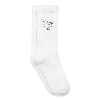 le thé est toujours une bonne idée 2c - Chaussettes de tennis bio enfant - blanc - Droite