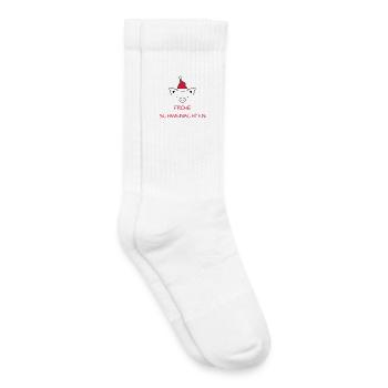 Frohe Weihnachten Schwein I Frohe Schweinachten - Kinder Tennissocken - Weiß - Rechts