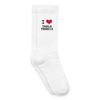I Love Table Tennis - Kinder Tennissocken - Weiß - Rechts