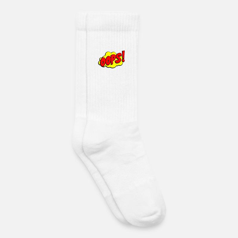 Cartoon Oops Comic Design - Kinder Tennissocken - Weiß