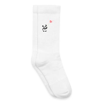 panda heart cute balloon bear big thick kusch - Kids Tennis Socks - white - Right