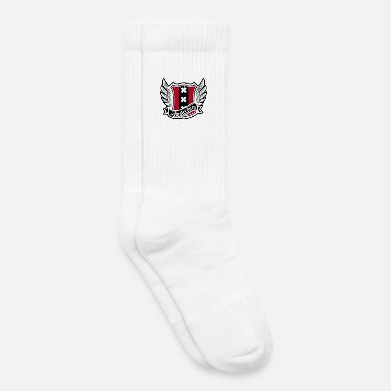Winged Amsterdam Crest - Kids Tennis Socks - white