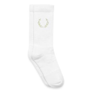 branches vert délicatement brillant avec des lignes fines - Chaussettes de tennis bio enfant - blanc - Droite